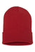 Yupoong 1501KC Mens Cuffed Beanie Red Flat Front