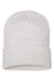 Yupoong Hats 1501KC Unisex Cuffed Beanie White Flat Front