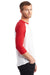 Alternative 5127BP/5127 Mens Vintage Keeper Baseball 3/4 Sleeve Crewneck T-Shirt White/Red Model Side