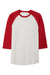 Alternative 5127BP/5127 Mens Vintage Keeper Baseball 3/4 Sleeve Crewneck T-Shirt White/Red Flat Front