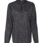 Badger Womens Tonal Blend Moisture Wicking 1/4 Zip Sweatshirt - Black Tonal Blend - NEW
