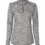 Badger Womens Tonal Blend Moisture Wicking 1/4 Zip Sweatshirt - Graphite Grey Tonal Blend - NEW