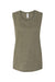 Bella + Canvas BC8803/8803 Womens Flowy Muscle Tank Top Heather Olive Green Flat Front
