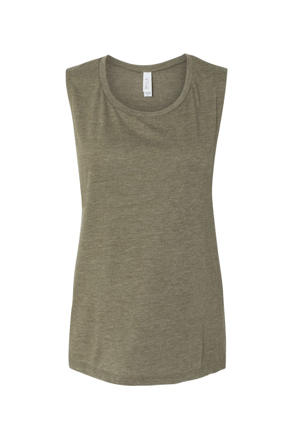 Bella + Canvas BC8803/B8803/8803 Womens Flowy Muscle Tank Top Heather Olive Green Flat Front