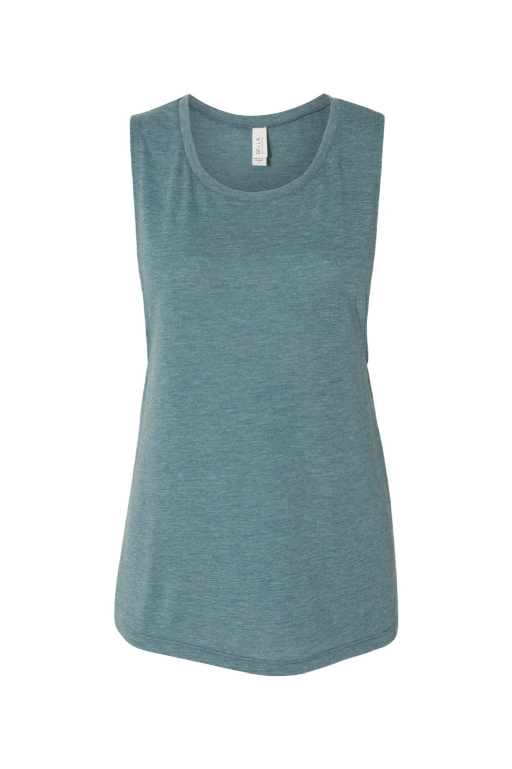 Bella + Canvas BC8803/8803 Womens Flowy Muscle Tank Top Heather Deep Teal Blue Flat Front