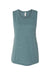 Bella + Canvas BC8803/8803 Womens Flowy Muscle Tank Top Heather Deep Teal Blue Flat Front