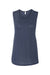 Bella + Canvas BC8803/8803 Womens Flowy Muscle Tank Top Heather Navy Blue Flat Front
