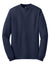 Hanes 5186 Mens Beefy-T Long Sleeve Crewneck T-Shirt Navy Blue Flat Front