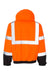 Kishigo JS130-132 Mens Ripstop Waterproof Full Zip Hooded Bomber Jacket Orange/Black Flat Back