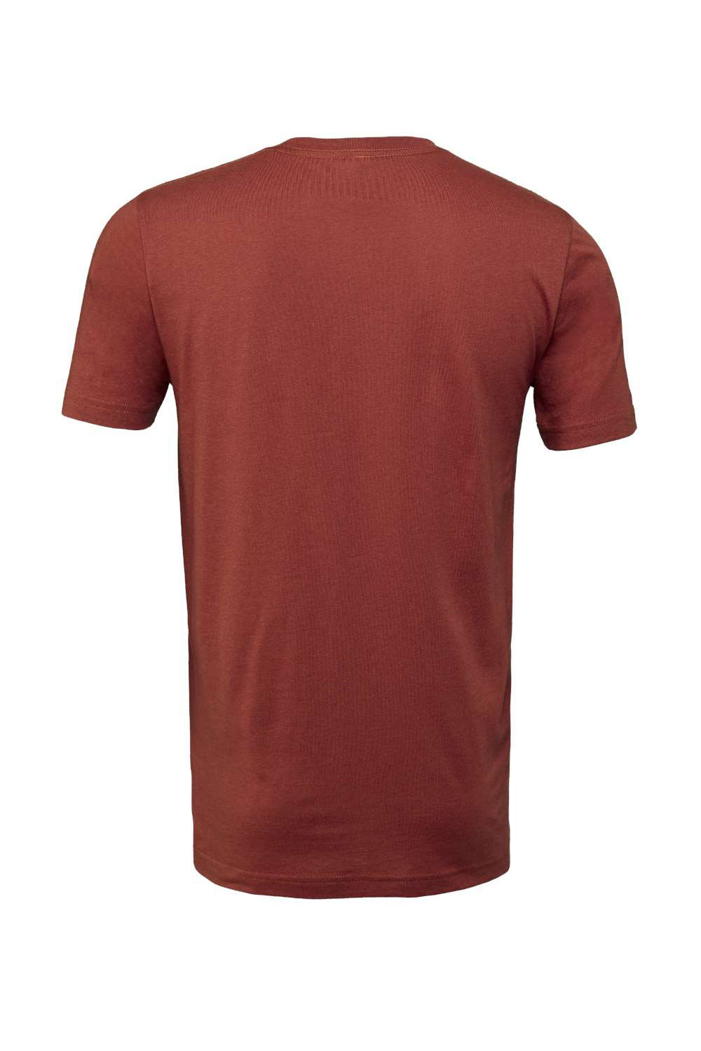 Bella + Canvas BC3001/3001C Mens Jersey Short Sleeve Crewneck T-Shirt Rust Red Flat Back