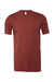 Bella + Canvas BC3001/3001 Mens Jersey Short Sleeve Crewneck T-Shirt Rust Red Flat Front