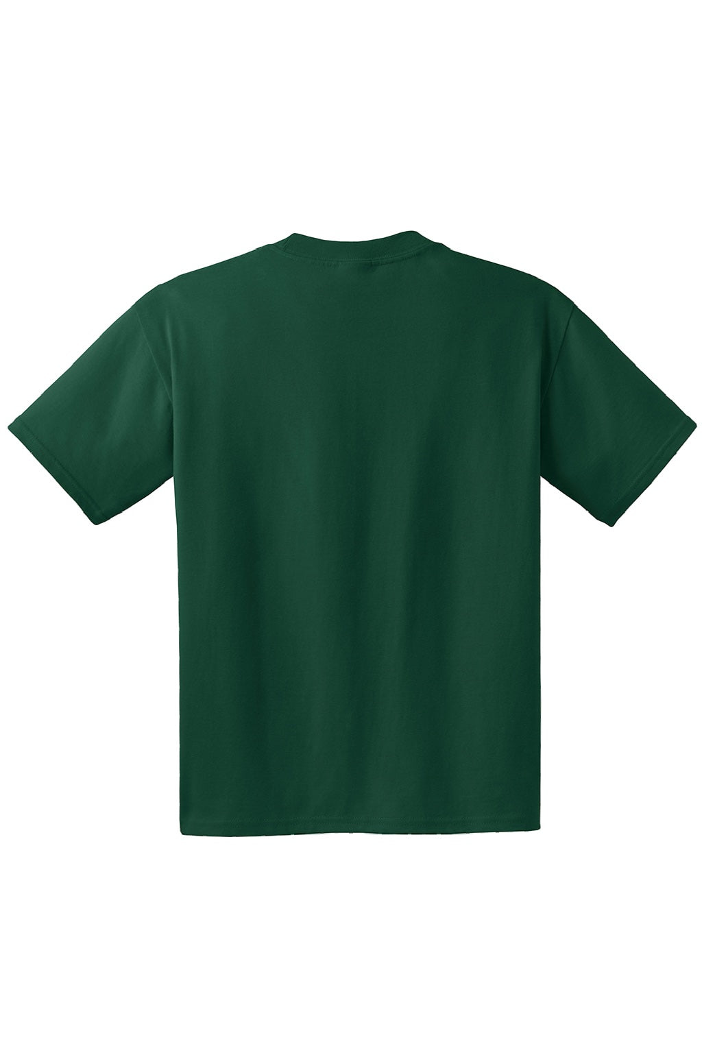 Hanes 5190 Mens Beefy-T Short Sleeve Crewneck T-Shirt w/ Pocket Deep Forest Green Flat Back