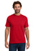 Hanes 5190 Mens Beefy-T Short Sleeve Crewneck T-Shirt w/ Pocket Deep Red Model Front