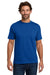 Hanes 5190 Mens Beefy-T Short Sleeve Crewneck T-Shirt w/ Pocket Deep Royal Blue Model Front
