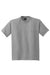 Hanes 5190 Mens Beefy-T Short Sleeve Crewneck T-Shirt w/ Pocket Light Steel Grey Flat Front