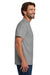 Hanes 5190 Mens Beefy-T Short Sleeve Crewneck T-Shirt w/ Pocket Light Steel Grey Model Side