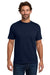 Hanes 5190 Mens Beefy-T Short Sleeve Crewneck T-Shirt w/ Pocket Navy Blue Model Front