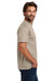 Hanes 5190 Mens Beefy-T Short Sleeve Crewneck T-Shirt w/ Pocket Sand Model Side