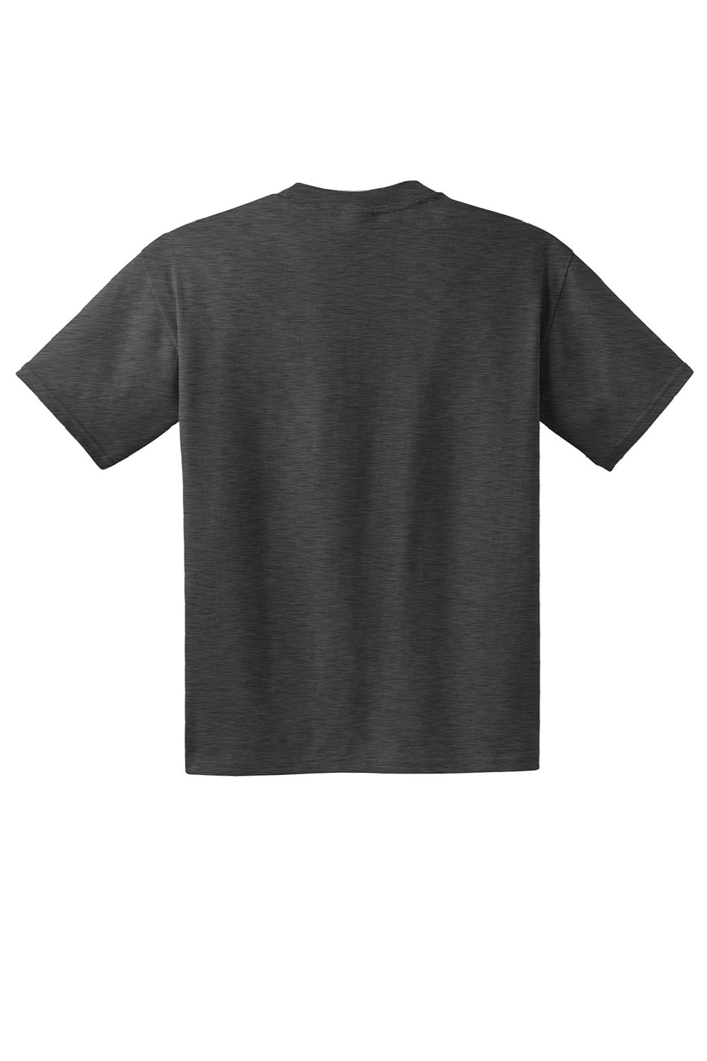 Hanes 5190 Mens Beefy-T Short Sleeve Crewneck T-Shirt w/ Pocket Heather Charcoal Grey Flat Back
