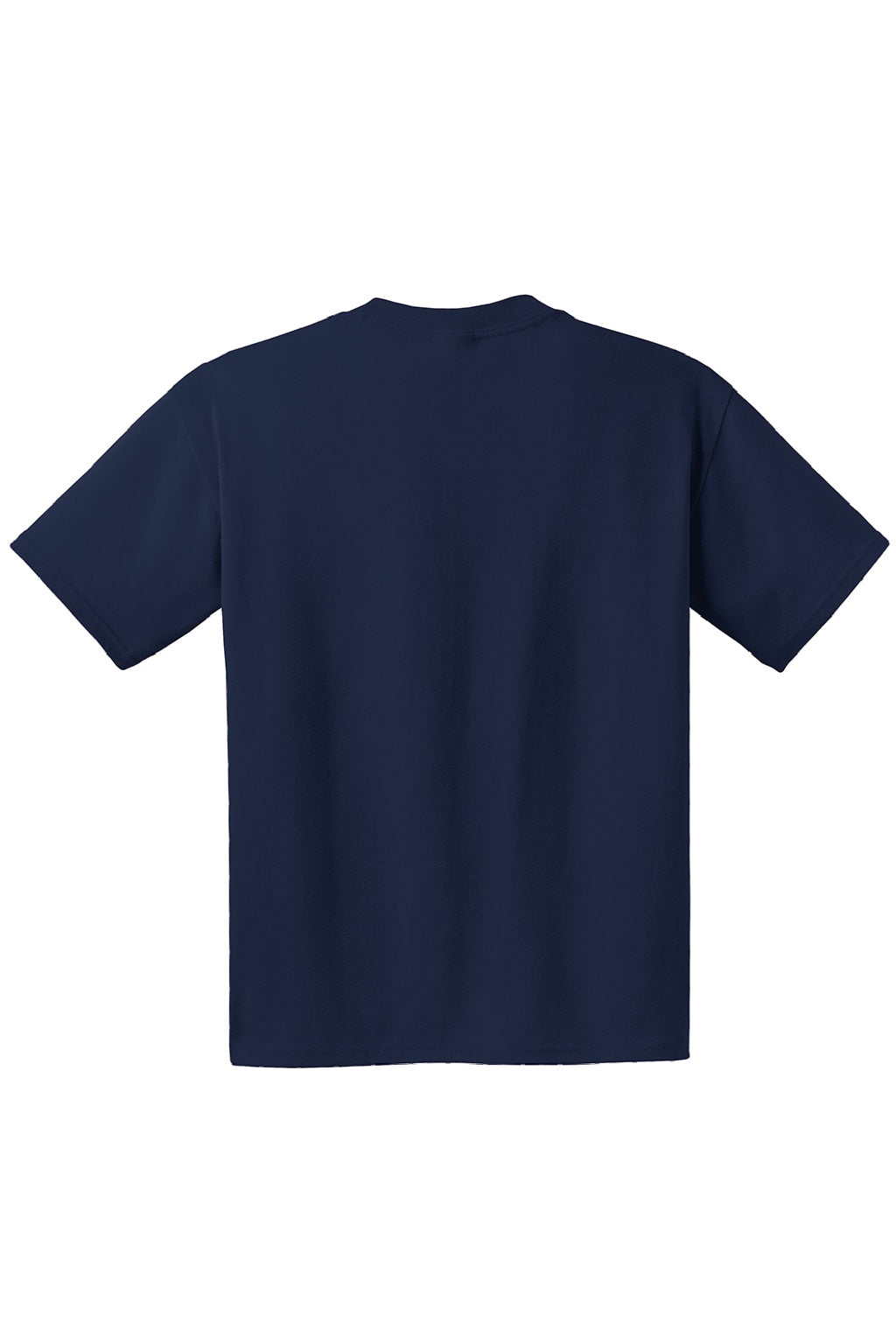 Hanes 5190 Mens Beefy-T Short Sleeve Crewneck T-Shirt w/ Pocket Navy Blue Flat Back