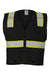 Kishigo B100-111 Unisex EV Series Enhanced Visibility Multi Pocket Mesh Vest Black/Lime Green Flat Front