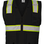 Kishigo Unisex EV Series Enhanced Visibility Multi Pocket Mesh Vest - Black/Lime Green