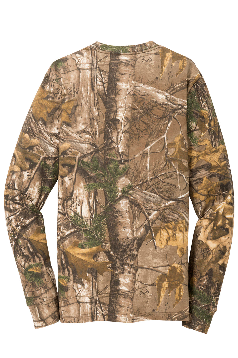 Russell Outdoors S020R Mens Realtree Explorer Long Sleeve Crewneck T-Shirt w/ Pocket Realtree Xtra Camo Flat Back