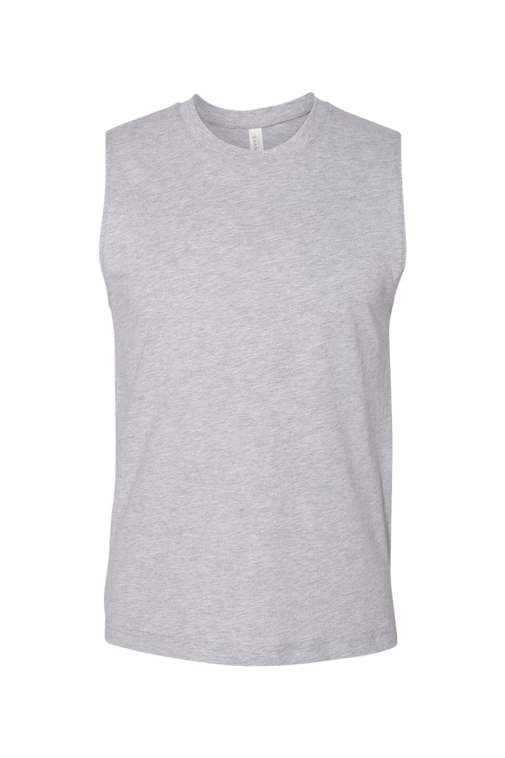 Bella + Canvas 3483 Mens Jersey Muscle Tank Top Heather Grey Flat Front