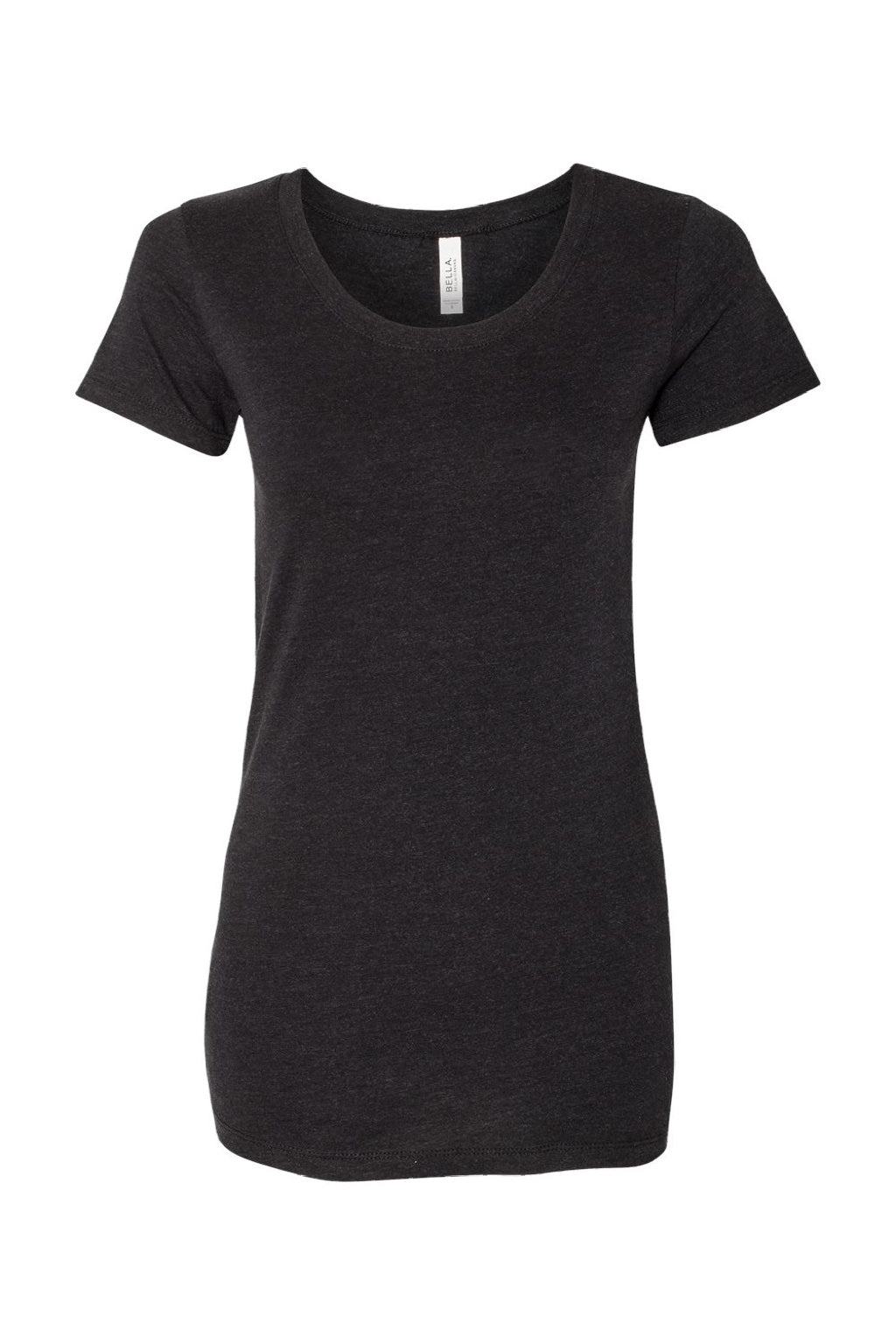 Bella + Canvas BC8413/8413 Womens Short Sleeve Crewneck T-Shirt Heather Black Flat Front