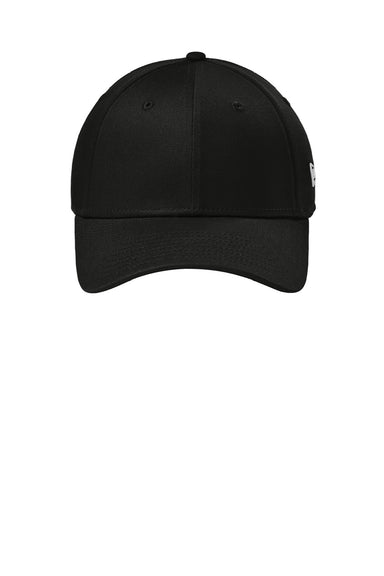 New Era Hats NE1000 Mens Stretch Fit Hat Flag Black Flat Front