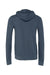 Bella + Canvas BC3739/3739 Mens Fleece Full Zip Hooded Sweatshirt Hoodie Heather Navy Blue Flat Back