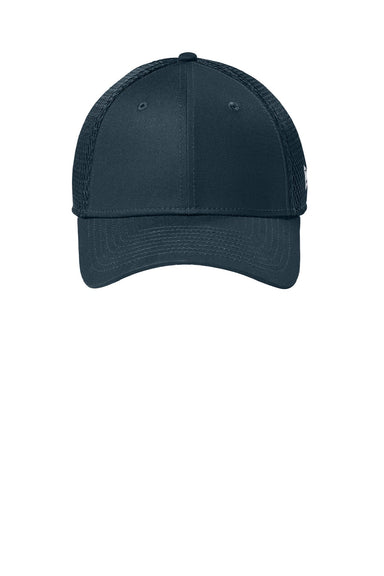New Era Hats NE1020 Mens Stretch Fit Hat Flag Deep Navy Blue Flat Front