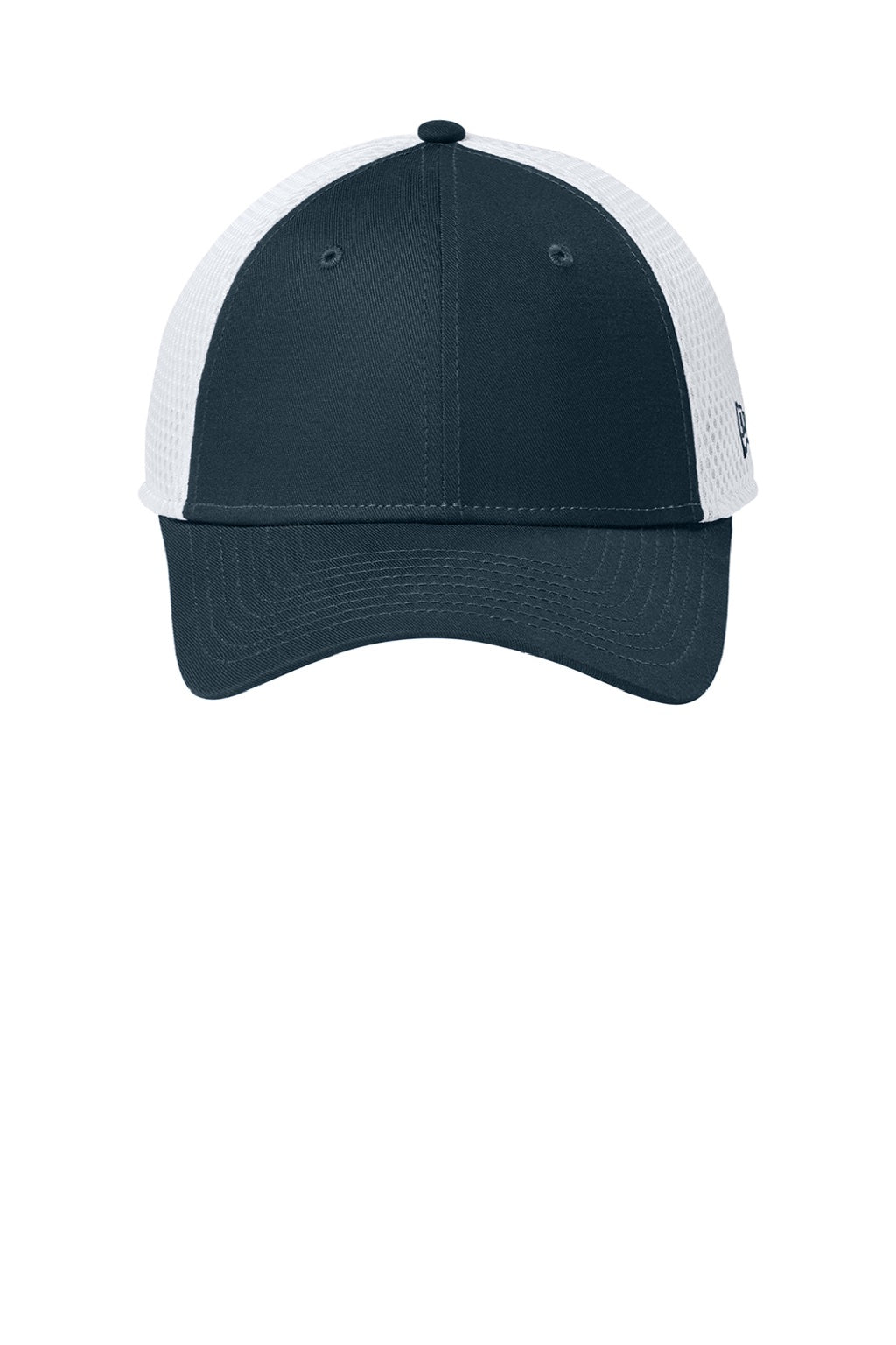 New Era Hats NE1020 Mens Stretch Fit Hat Flag Deep Navy Blue/White Flat Front