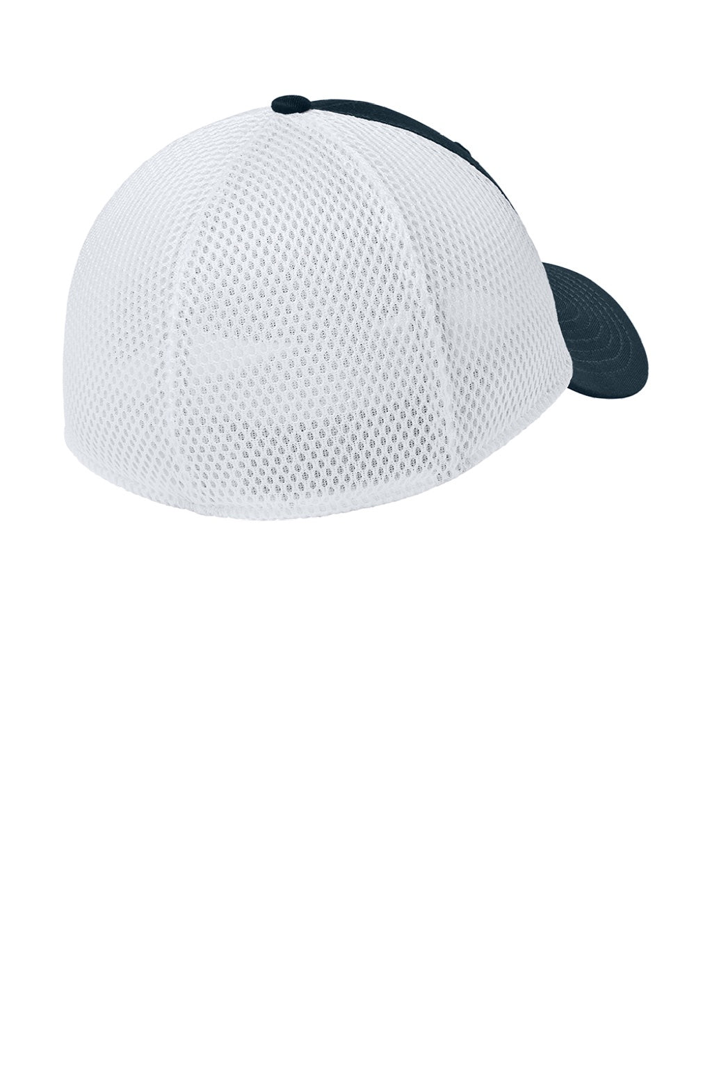 New Era Hats NE1020 Mens Stretch Fit Hat Flag Deep Navy Blue/White Flat Back