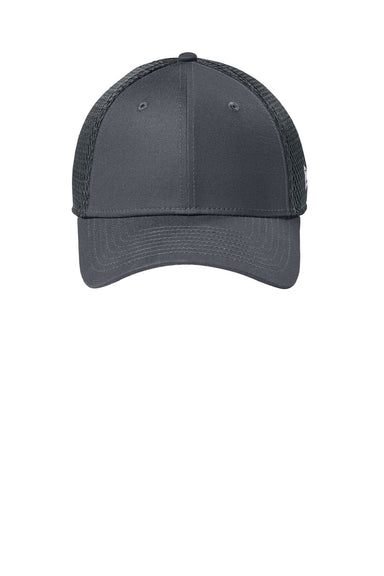 New Era Hats NE1020 Mens Stretch Fit Hat Flag Charcoal Grey Flat Front