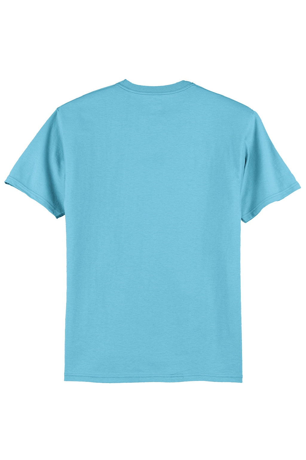 Hanes 5250 Mens Authentic Short Sleeve Crewneck T-Shirt Aquatic Blue Flat Back