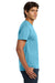 Hanes 5250 Mens Authentic Short Sleeve Crewneck T-Shirt Aquatic Blue Model Side