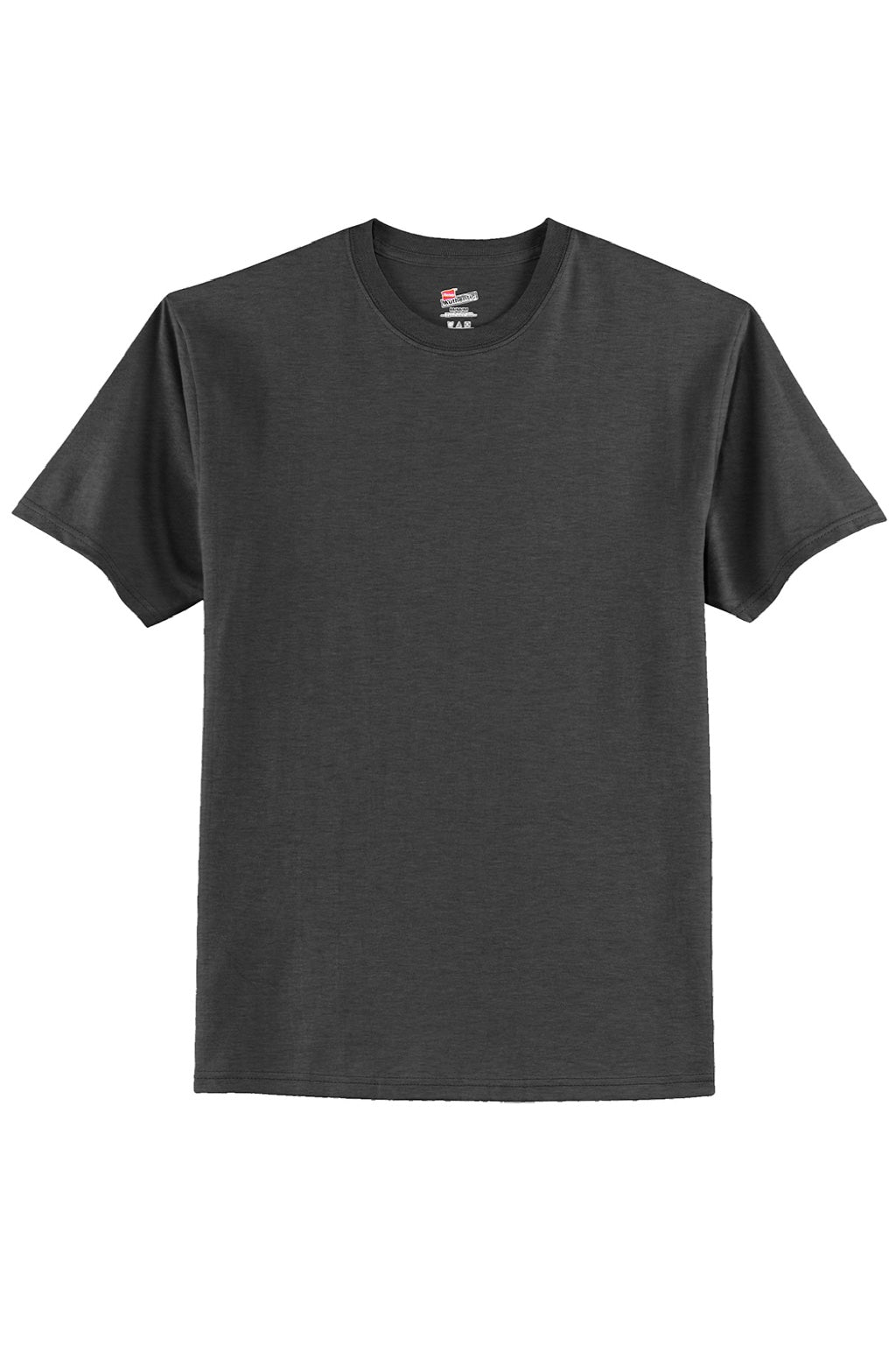 Hanes 5250 Mens Authentic Short Sleeve Crewneck T-Shirt Heather Charcoal Grey Flat Front