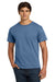 Hanes 5250 Mens Authentic Short Sleeve Crewneck T-Shirt Denim Blue Model Front