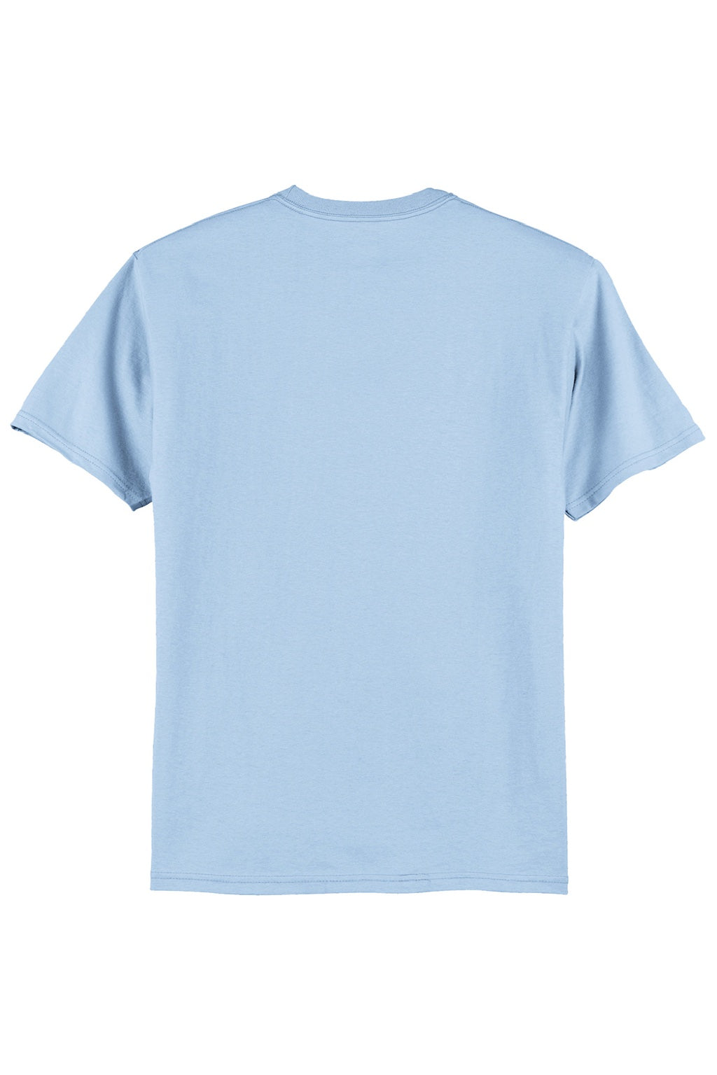 Hanes 5250 Mens Authentic Short Sleeve Crewneck T-Shirt Light Blue Flat Back