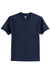 Hanes 5250 Mens Authentic Short Sleeve Crewneck T-Shirt Navy Blue Flat Front