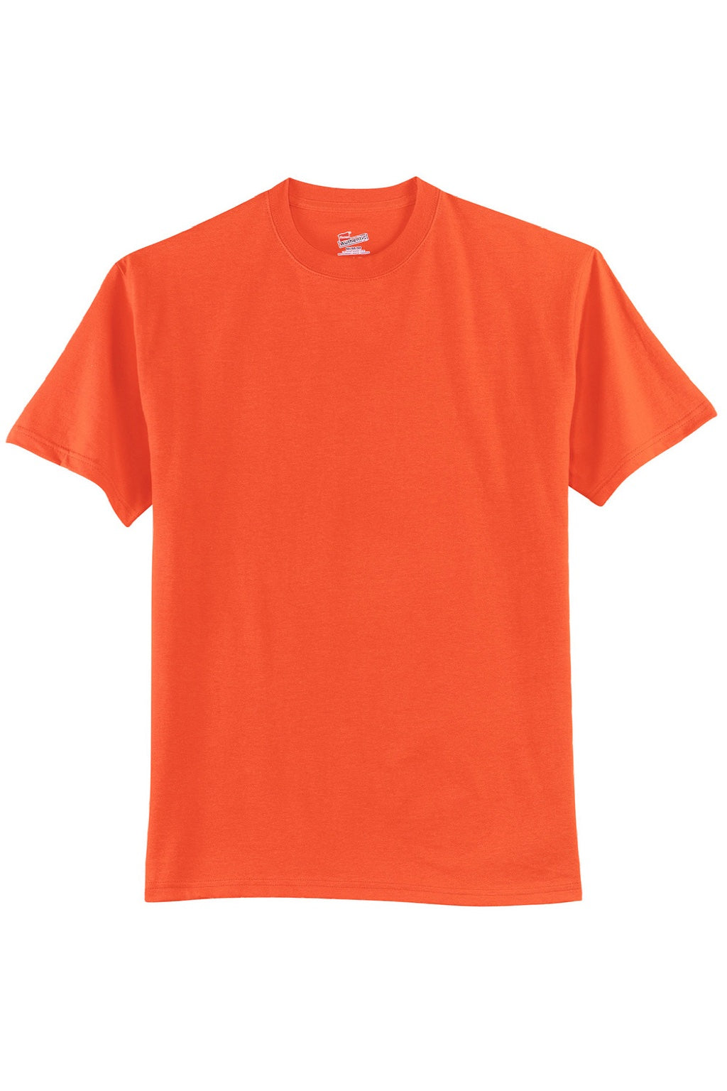 Hanes 5250 Mens Authentic Short Sleeve Crewneck T-Shirt Orange Flat Front