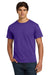Hanes 5250 Mens Authentic Short Sleeve Crewneck T-Shirt Purple Model Front