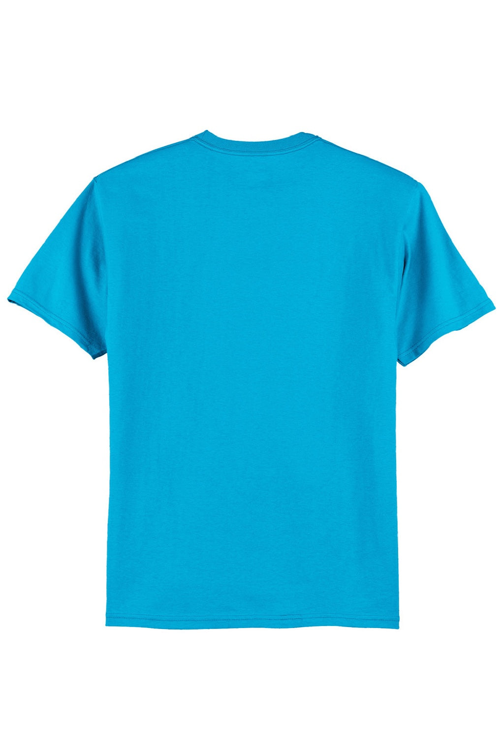 Hanes 5250 Mens Authentic Short Sleeve Crewneck T-Shirt Teal Blue Flat Back