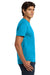 Hanes 5250 Mens Authentic Short Sleeve Crewneck T-Shirt Teal Blue Model Side