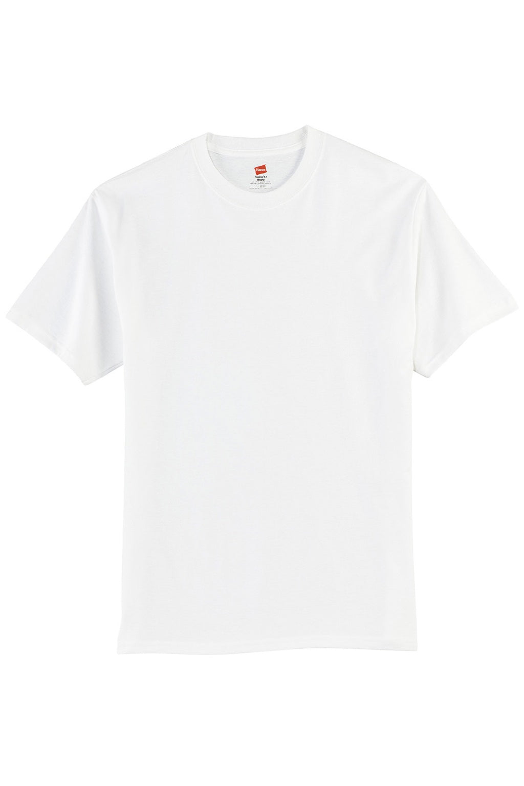 Hanes 5250 Mens Authentic Short Sleeve Crewneck T-Shirt White Flat Front