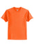 Hanes 5250 Mens Authentic Short Sleeve Crewneck T-Shirt Safety Orange Flat Front