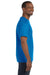 Hanes 5250 Mens Authentic Short Sleeve Crewneck T-Shirt Sapphire Blue Model Side