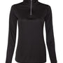 Badger Womens B-Core Moisture Wicking 1/4 Zip Sweatshirt - Black/Graphite Grey - NEW