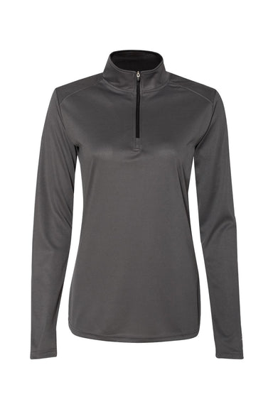 Badger 4103 Womens B-Core Moisture Wicking 1/4 Zip Pullover Graphite Grey/Black Flat Front